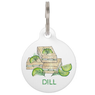 My Name is Dill Cucumber Cheese Sandwich Foodie Pet ID Tag