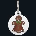 My Name is GINGER Gingerbread Lady Woman Christmas Pet Name Tag<br><div class="desc">Pet tag design features an original illustration of a classic gingerbread lady cookie. Just personalize with the name of your dog or cat. Lots of coordinating pet products are also available from this shop! Don't see exactly what you're looking for? Contact Rebecca to have a product customized just for you!...</div>