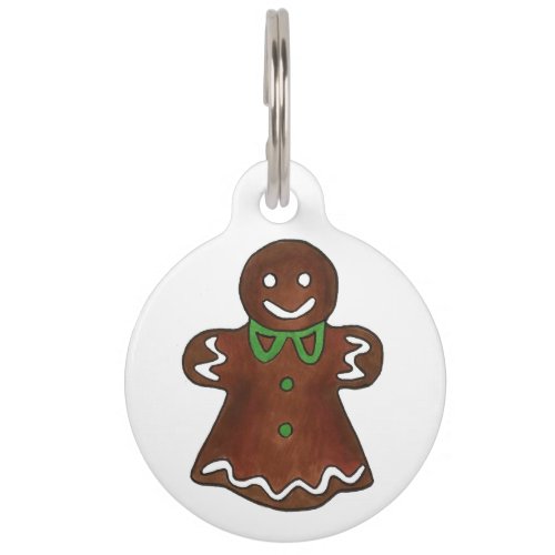My Name is GINGER Gingerbread Lady Woman Christmas Pet Name Tag