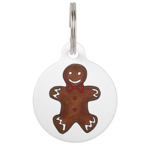 My Name is GINGER Gingerbread Man Christmas Cookie Pet Name Tag