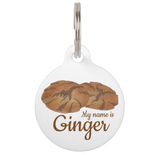 My Name is GINGER Gingersnap Cookie Biscuit Pet ID Tag