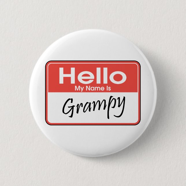 My Name is Grampy Pinback Button (Front)
