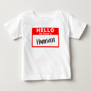 My Name is Human Gender Neutral Non Binary Tag Baby T-Shirt