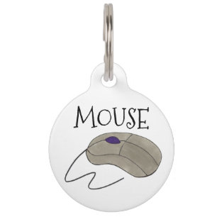 My Name Is Mouse Gray Computer Electronics Tech Pet ID Tag