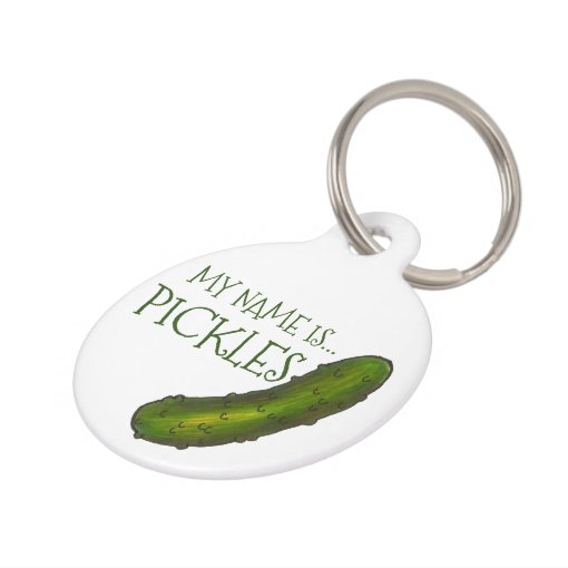 My Name is Pickles Green Sour Dill Pickle Cat Dog Pet Tag Zazzle
