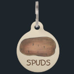 My Name Is Spuds Brown Baked Potato Veggie Pet ID Tag<br><div class="desc">Pet tag design features an original illustration of a brown potato. Just personalize with the name of your dog or cat.

Lots of coordinating pet products are also available from this shop! Don't see exactly what you're looking for? Contact Rebecca to have a product customized just for you!</div>