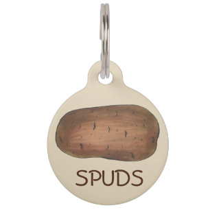 My Name Is Spuds Brown Baked Potato Veggie Pet ID Tag