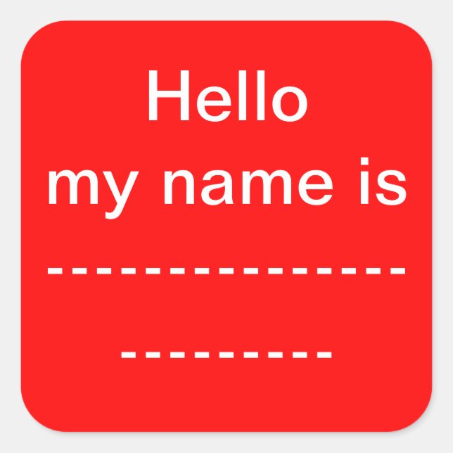 My Name Is Sticker (Front)