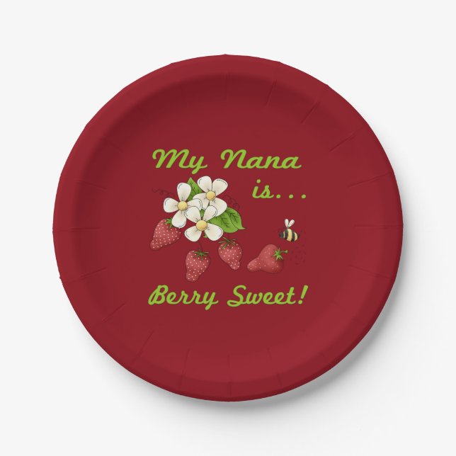 My Nana Is Berry Sweet Paper Plates (Front)