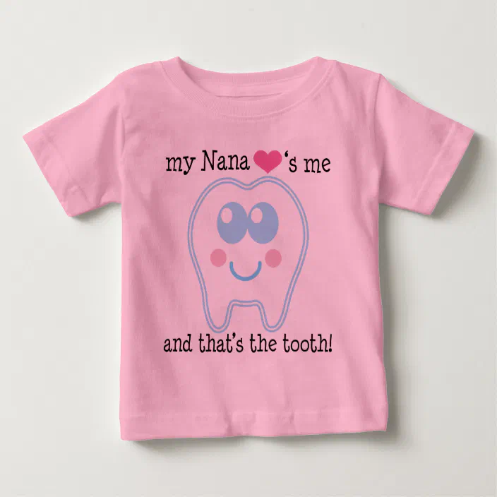 Shatel Clothing My Nana Loves Me Personalised Baby Toddler T Shirt Kids Funny Gift Cute