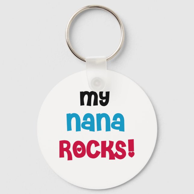 My Nana Rocks T-shirts and Gifts Keychain (Front)