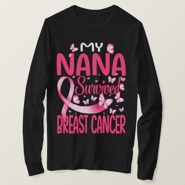 My Nana Survived Breast Cancer Awareness Survivor T-Shirt (Design Front)