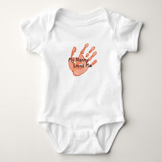 "My Nanny Loves Me"-Orange Baby Bodysuit (Front)