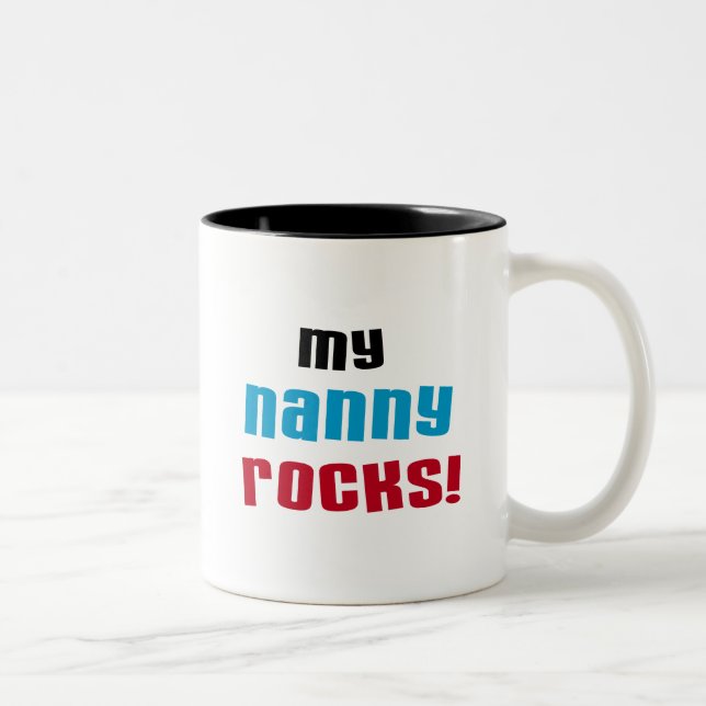 My Nanny Rocks T shirts and Gifts Two-Tone Coffee Mug (Right)