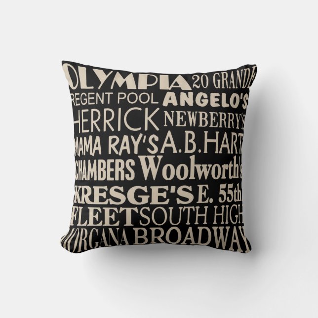 My Neighborhood Throw Pillow (Front)