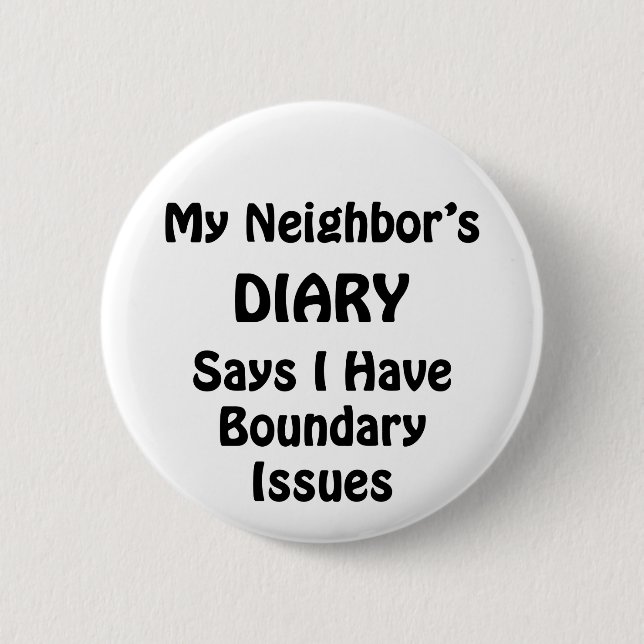 My Neighbor's Diary Button (Front)