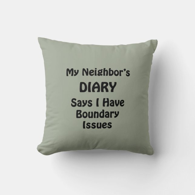 My Neighbor's Diary Throw Pillow (Front)