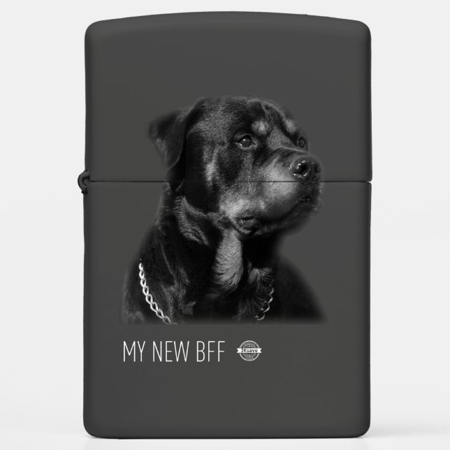 My New BFF Rottweiler Zippo Lighter (Front)