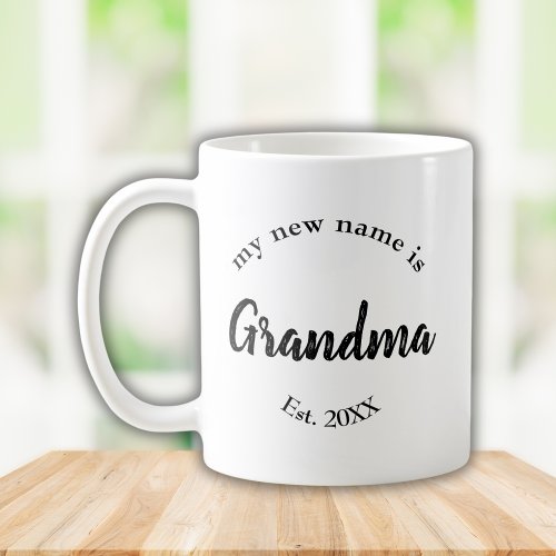 My New Name is Grandma New Grandmother Est Coffee Mug