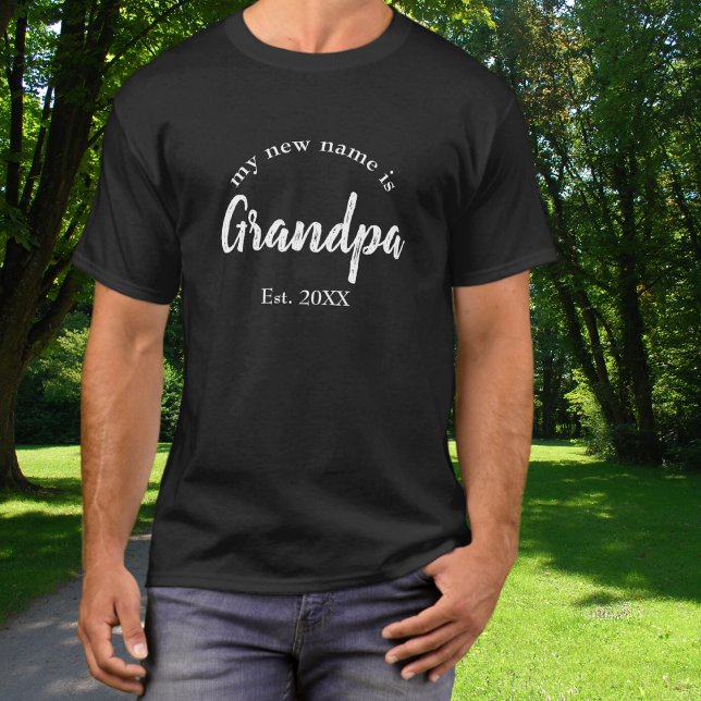 My New Name is Great Grandpa on Black T-Shirt (Creator Uploaded)