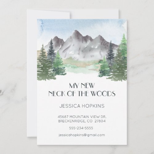 My New Neck of the Woods Mountain Watercolor Announcement