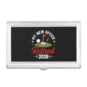 My New Office Retired 2026 Golf Retirement Business Card Case