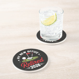 My New Office Retired 2026 Golf Retirement Coaster