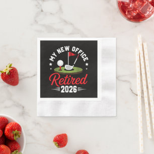 My New Office Retired 2026 Golf Retirement Napkins