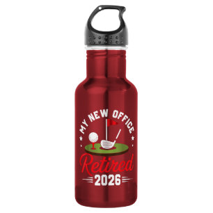 My New Office Retired 2026 Golf Retirement Stainless Steel Water Bottle