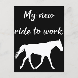 My New Ride To Work by Horse Funny Postcard