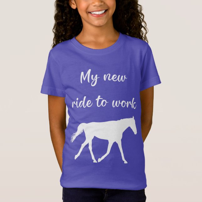 My New Ride To Work by Horse Funny T-Shirt (Front)