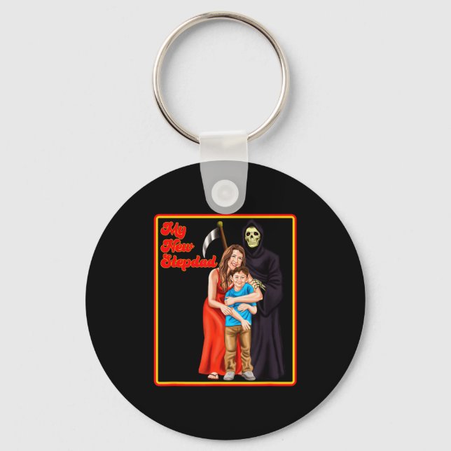 My New Stepdad Ironic Shirts - Funny Ironic Meme  Keychain (Front)
