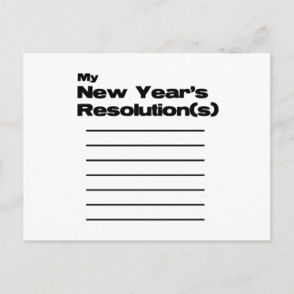 My New Year's Resolution(s) List Holiday Postcard