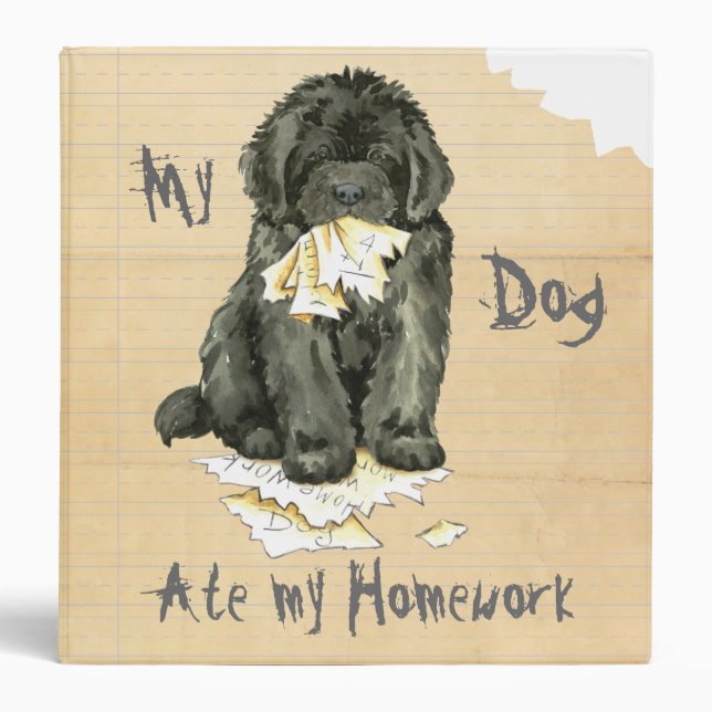 My Newfoundland Ate My Homework 3 Ring Binder (Front)