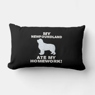 My newfoundland ate my homework dog lover gift lumbar pillow