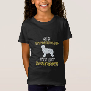 My newfoundland ate my homework Funny Dog Quotes T-Shirt