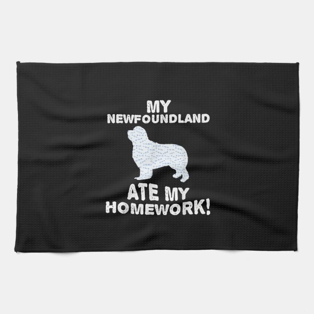 My newfoundland ate my homework | School Gift Kitchen Towel (Horizontal)