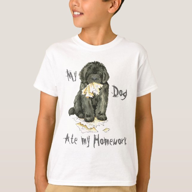 My Newfoundland Ate My Homework T-Shirt (Front)