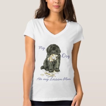My Newfoundland Ate My Lesson Plan T-shirt by DogsInk at Zazzle