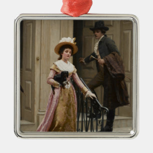 My Next-Door Neighbor (Flirting Couple) (Beauty) Metal Ornament