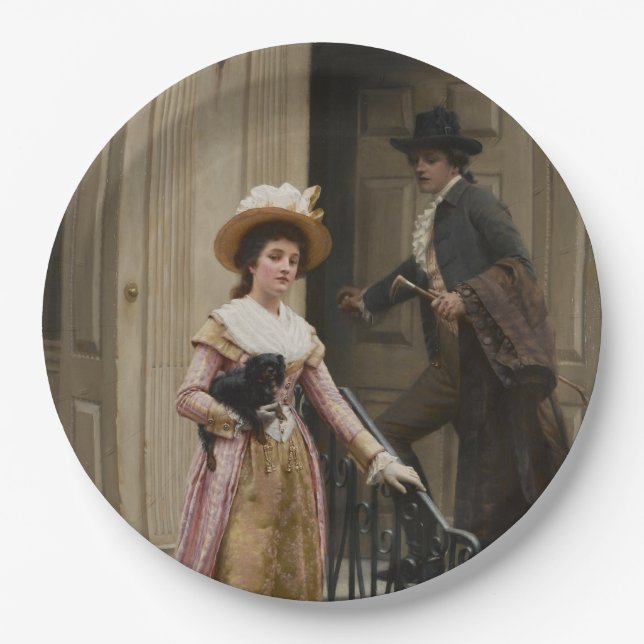 My Next-Door Neighbor (Flirting Couple) (Beauty) Paper Plates (Front)
