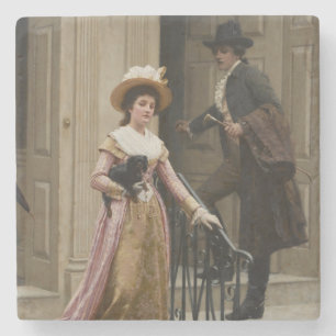 My Next-Door Neighbor (Flirting Couple) (Beauty) Stone Coaster