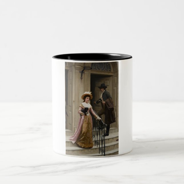 My Next-Door Neighbor (Flirting Couple) (Beauty) Two-Tone Coffee Mug (Center)