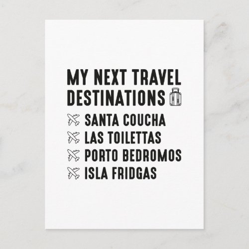My Next Travel Destinations Postcard