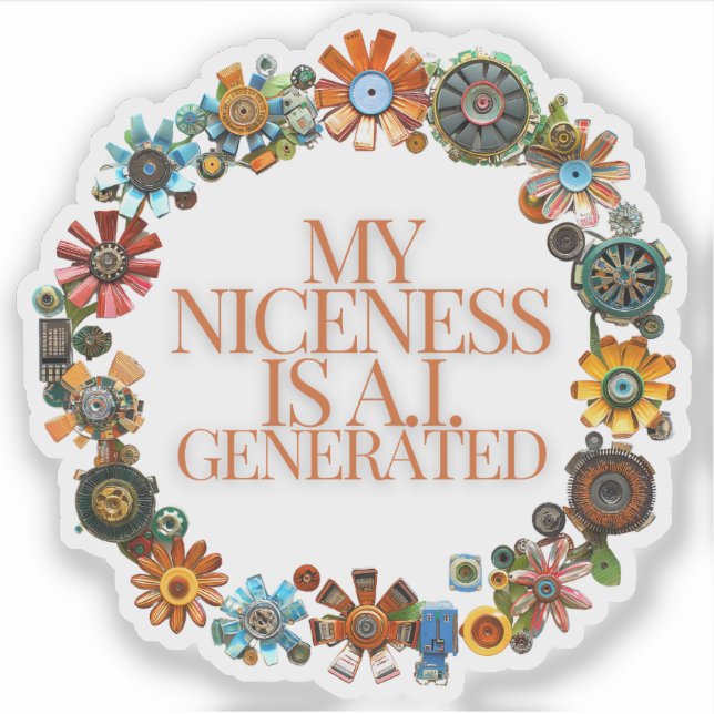 My Niceness is A.I. Generated Sticker (Front)