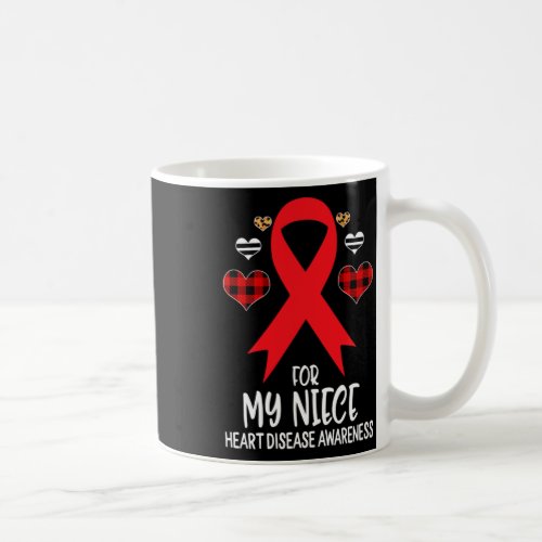 My Niece Heart Disease Awareness Ribbon Leopard Bu Coffee Mug