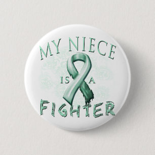 My Niece is a Fighter Teal Button