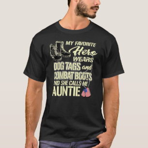 My Niece Wears Dog Tags And Combat Boots Proud Arm T-Shirt