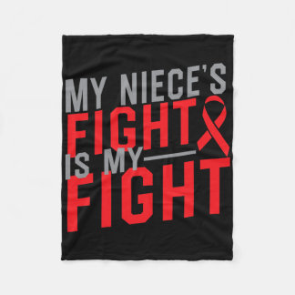 My Niece's Fight Is My Fight Blood Cancer Awarenes Fleece Blanket