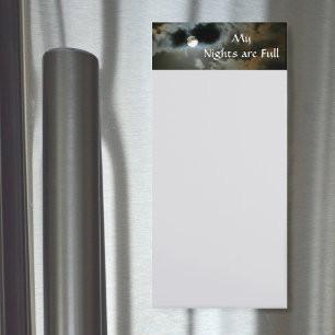 My Nights are Full Moon Gray Magnetic Notepad